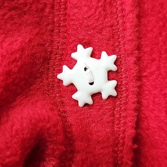 NWT Womens 2X Red Snow Flake Mittens Appliques Fleece Premier Cardigan - Picture 13 of 13